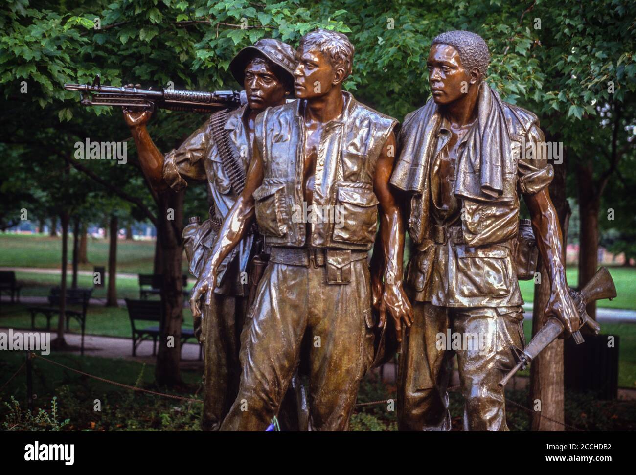 Vietnam Memorial, trois soldats, par le sculpteur Frederick Hart. Washington, DC. Banque D'Images