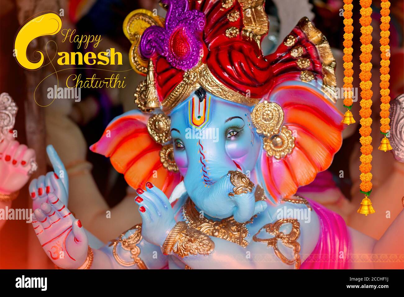 Lord Ganpati idol pour le joyeux festival Ganesh Chaturthi de l'Inde Banque D'Images