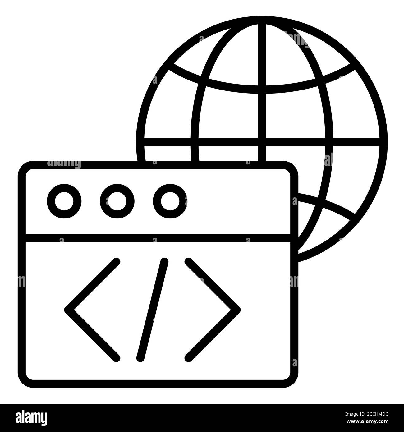 Icône de contour d'encodage Web Banque D'Images