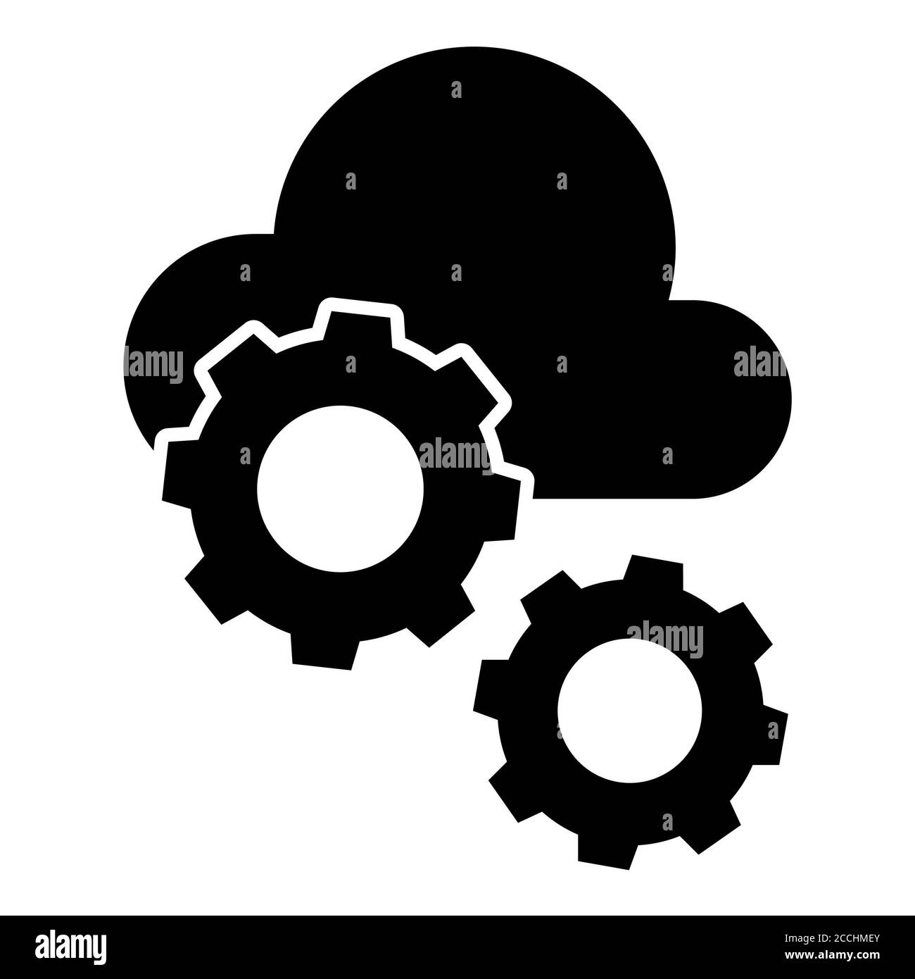 Icône de glyphe de paramètre de nuage Banque D'Images