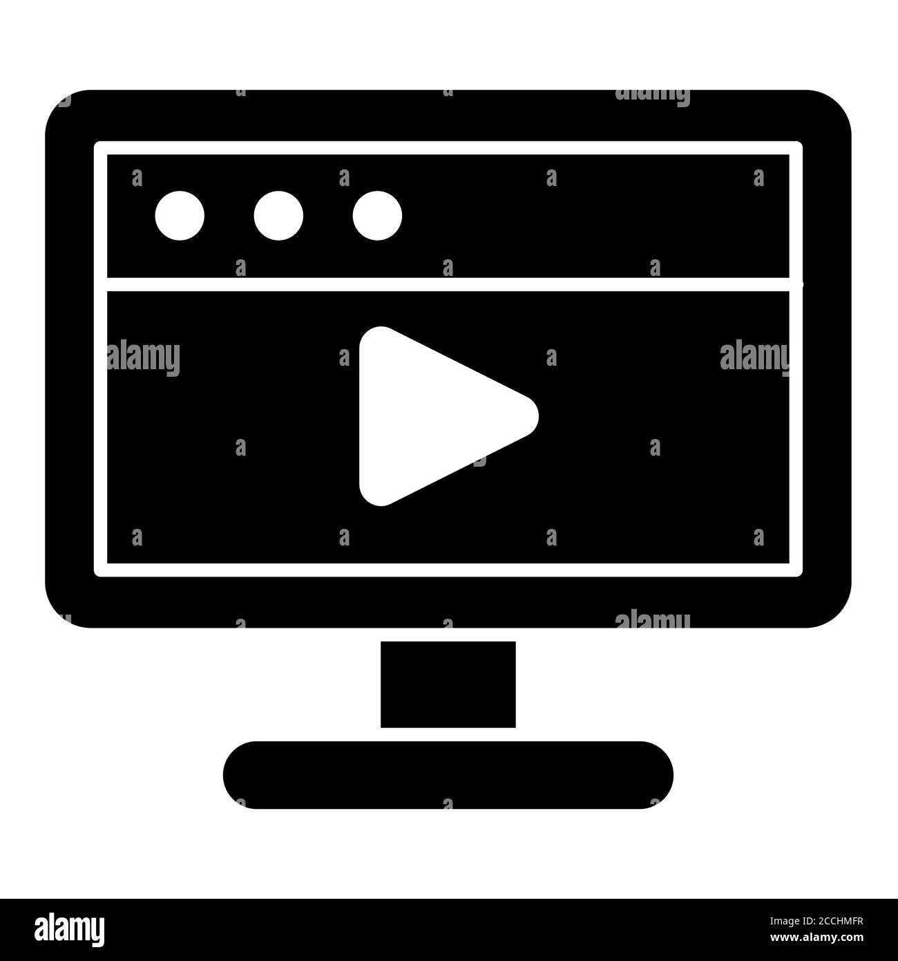 Icône de glyphe de contenu vidéo Banque D'Images