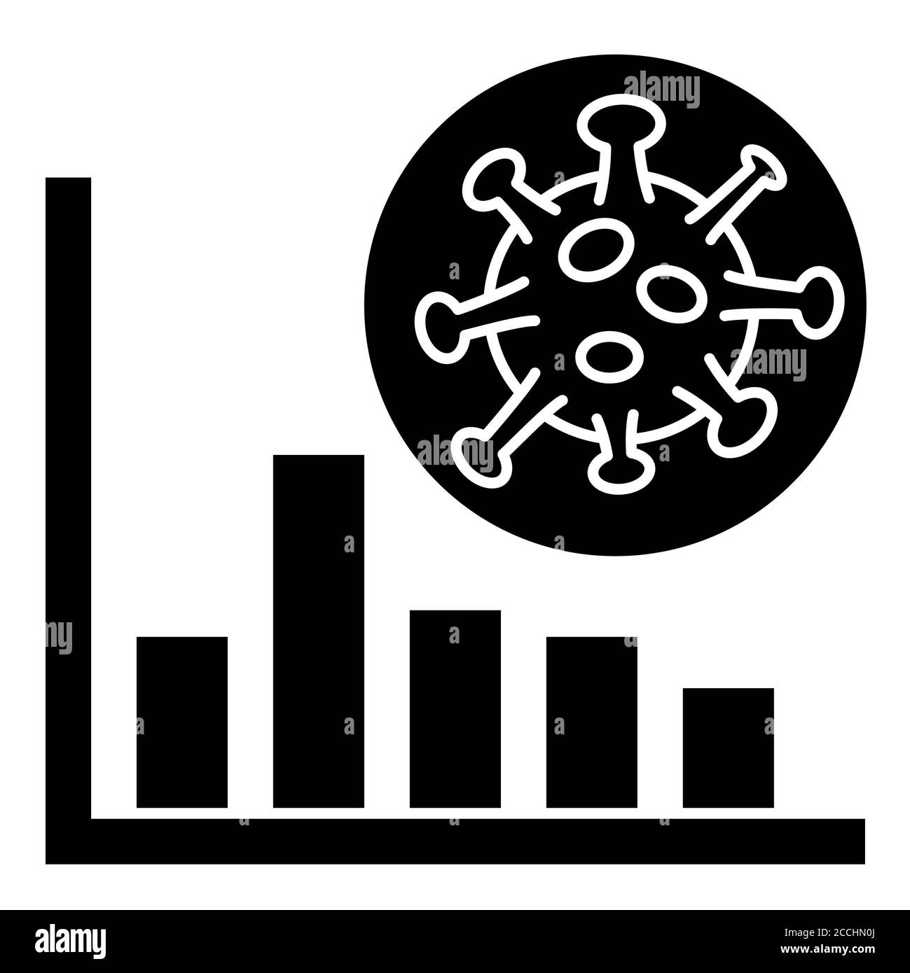 Covid Statistic Corona Glyph icône Banque D'Images