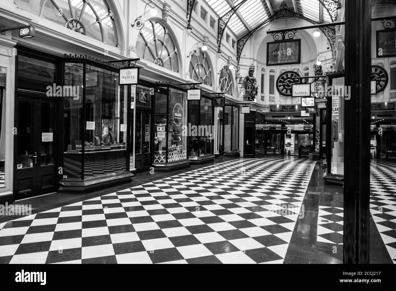 Rues tranquilles de Melbourne pendant la pandémie du coronavirus et le verrouillage de phase 4 Banque D'Images