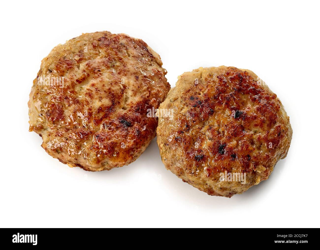 boulettes de viande ou boulettes de viande juteuses maison isolées sur blanc arrière-plan Banque D'Images