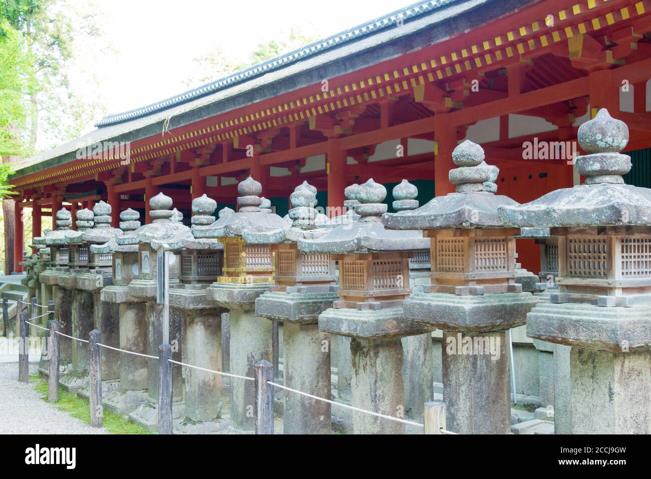 Nara, Japon - Temple Kasuga Taisha (Grand Sanctuaire Kasuga) à Nara, Japon. Il fait partie du site du patrimoine mondial de l'UNESCO. Banque D'Images