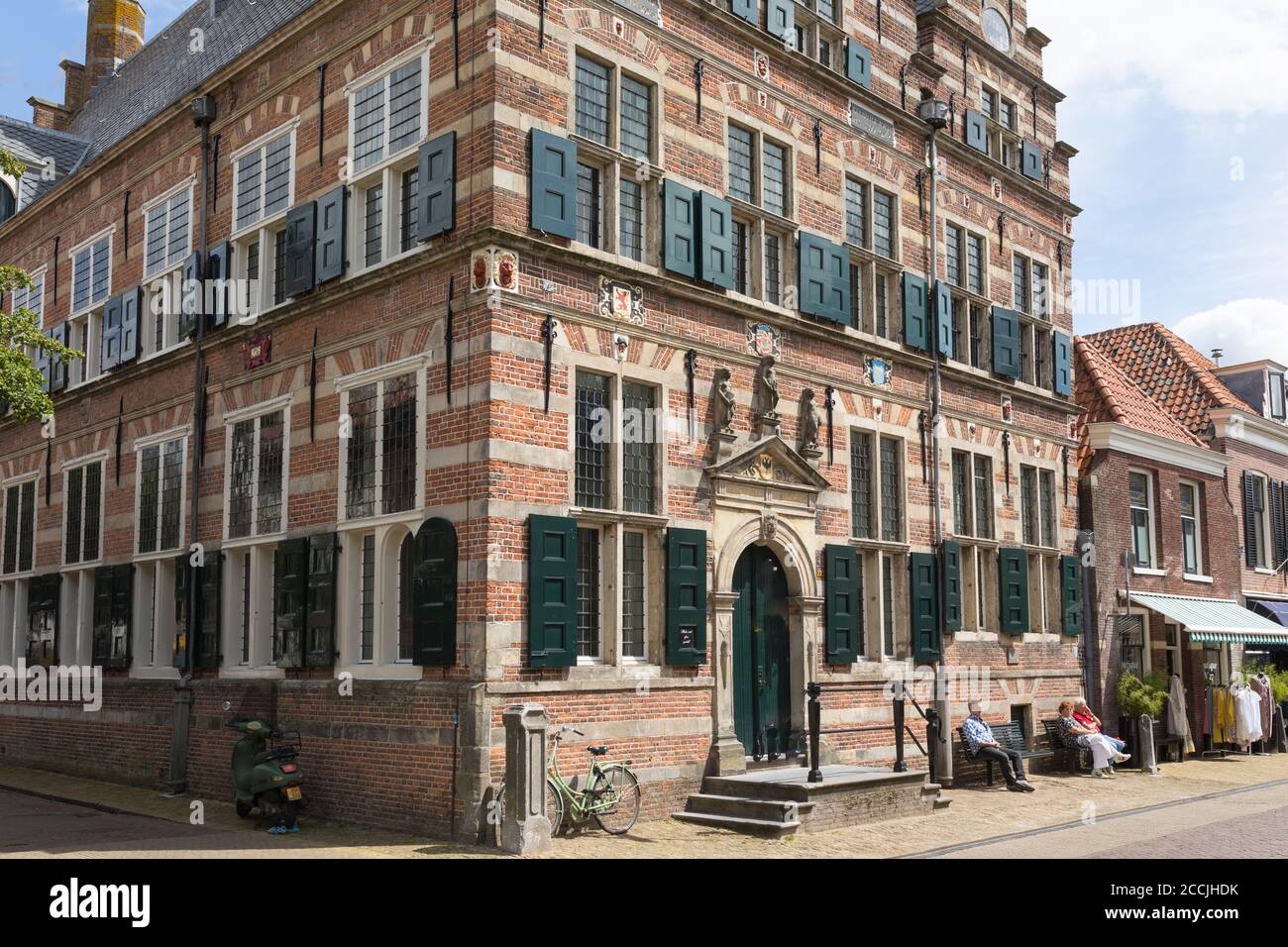 Ancienne mairie de la ville Naarden Vesting avec des blinds et un front incliné, pays-Bas Banque D'Images