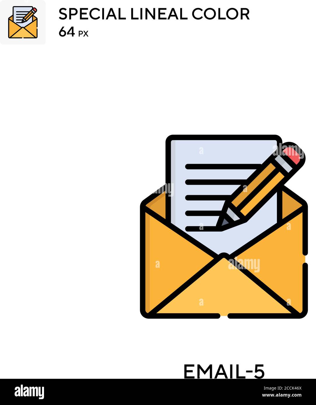 E-mail-5 icône de couleur de ligne spéciale. Modèle de conception de symbole d'illustration pour élément d'interface utilisateur Web mobile. Pictogramme moderne de couleur parfaite sur contour modifiable. Illustration de Vecteur