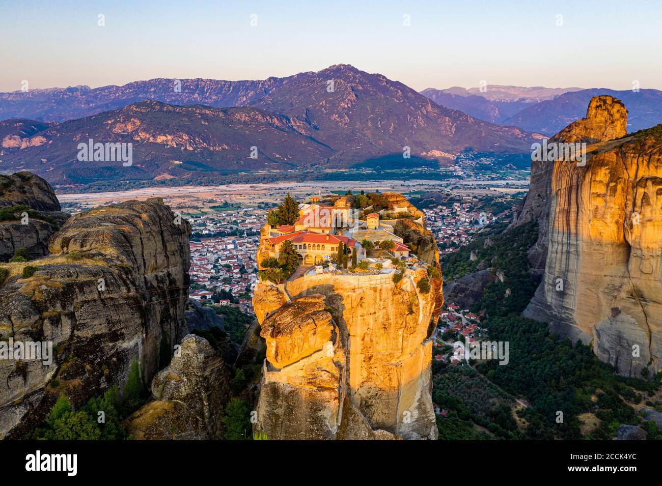 Grèce, Thessalie, vue panoramique sur le monastère de la Sainte Trinité Banque D'Images