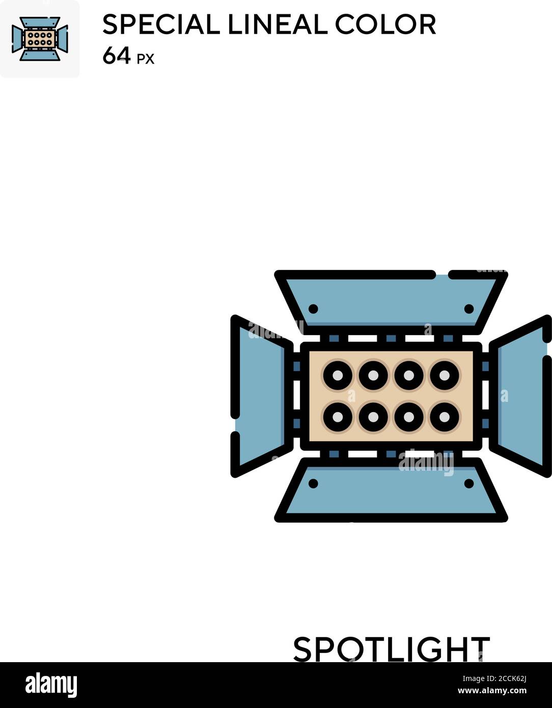 Projecteur icône de couleur spéciale de lineal. Modèle de conception de symbole d'illustration pour élément d'interface utilisateur Web mobile. Pictogramme moderne de couleur parfaite sur contour modifiable. Illustration de Vecteur