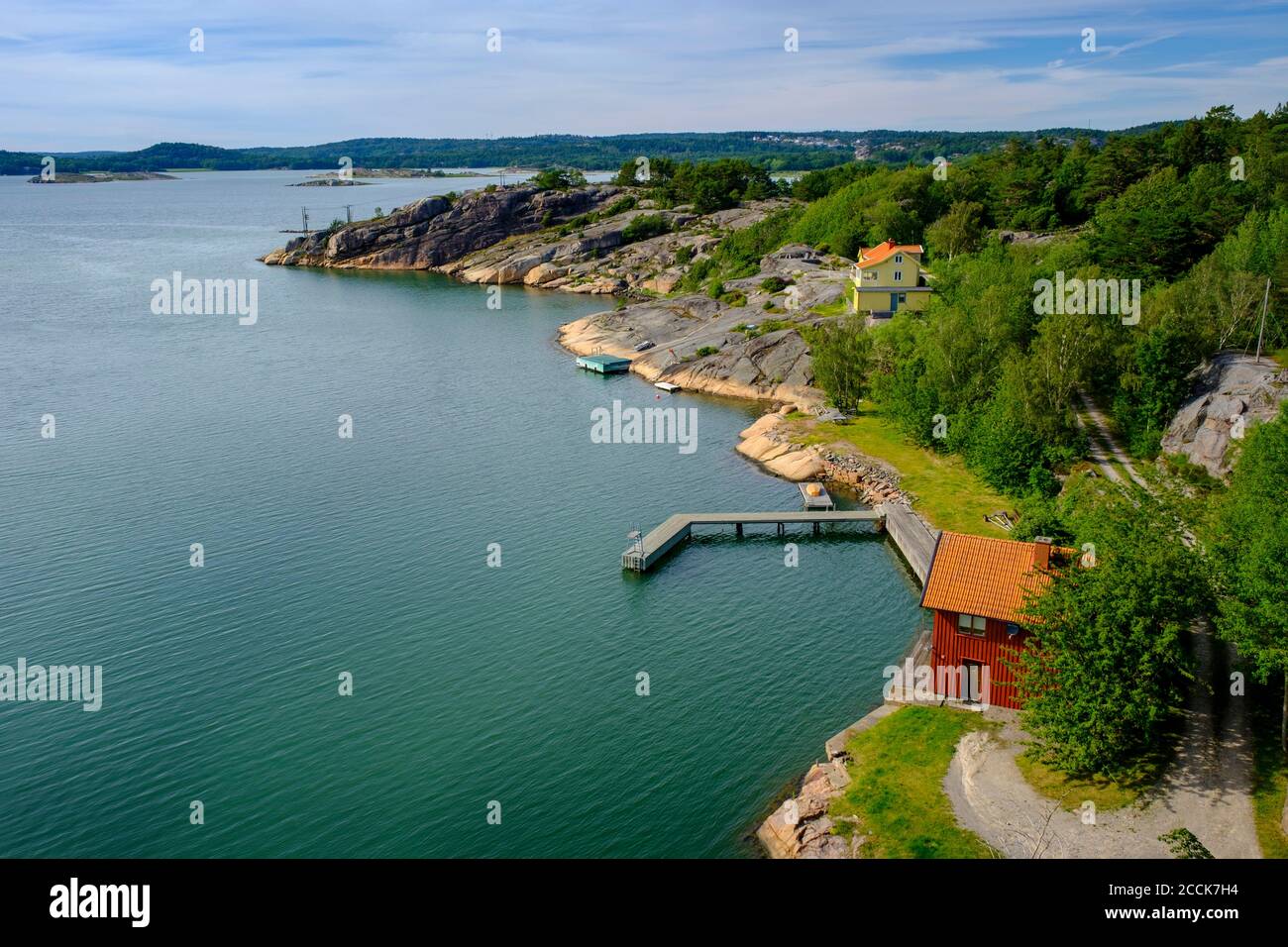 Suède, Comté de Vastra Gotaland, Kyrkesund, côte de l'île de Tjorn Banque D'Images
