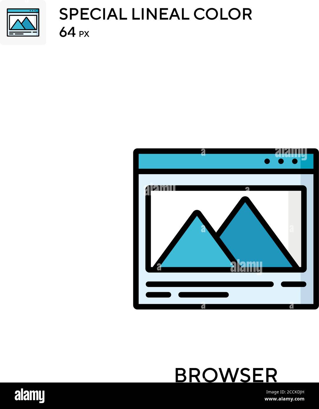 Icône de couleur de ligne spéciale du navigateur. Modèle de conception de symbole d'illustration pour élément d'interface utilisateur Web mobile. Pictogramme moderne de couleur parfaite sur contour modifiable. Illustration de Vecteur