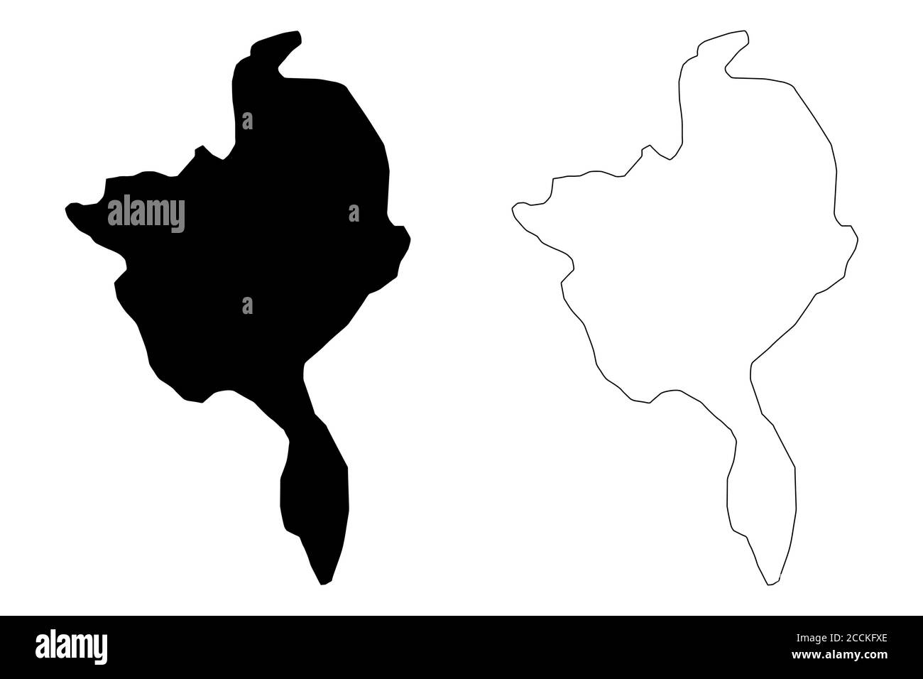Ville de Yaoundé (République du Cameroun, département de Mfoundi) carte illustration vectorielle, scribble sketch carte de la ville de Yaoundé Illustration de Vecteur