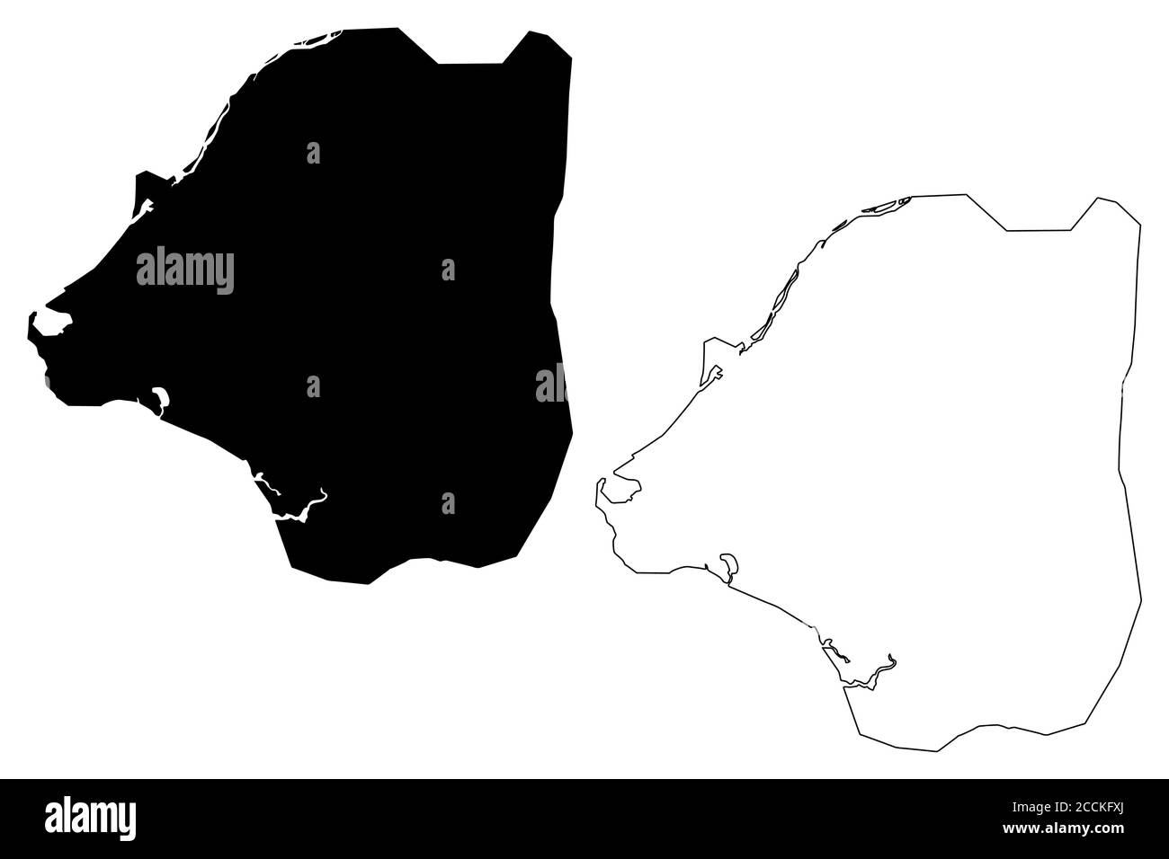 Ville de Douala (République du Cameroun, département de Wouri) carte illustration vectorielle, croquis de griffonnage carte de la ville de Douala Illustration de Vecteur