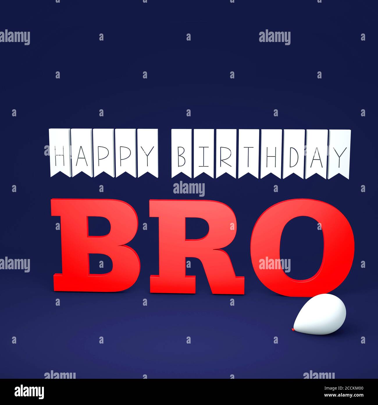 l'illustration 3d rend le concept d'un message d'anniversaire joyeux sur fond bleu marine Banque D'Images