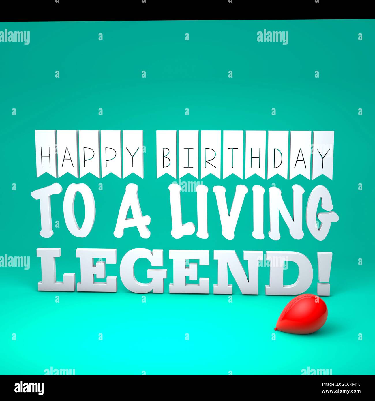 l'illustration 3d rend le concept d'une police joyeux anniversaire sur un arrière-plan blanc Banque D'Images