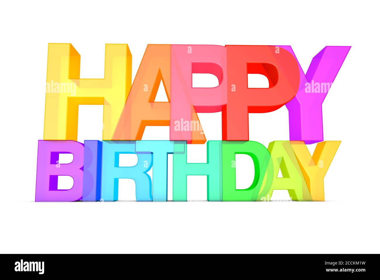 l'illustration 3d rend le concept d'un message de joyeux anniversaire sur un arrière-plan blanc Banque D'Images