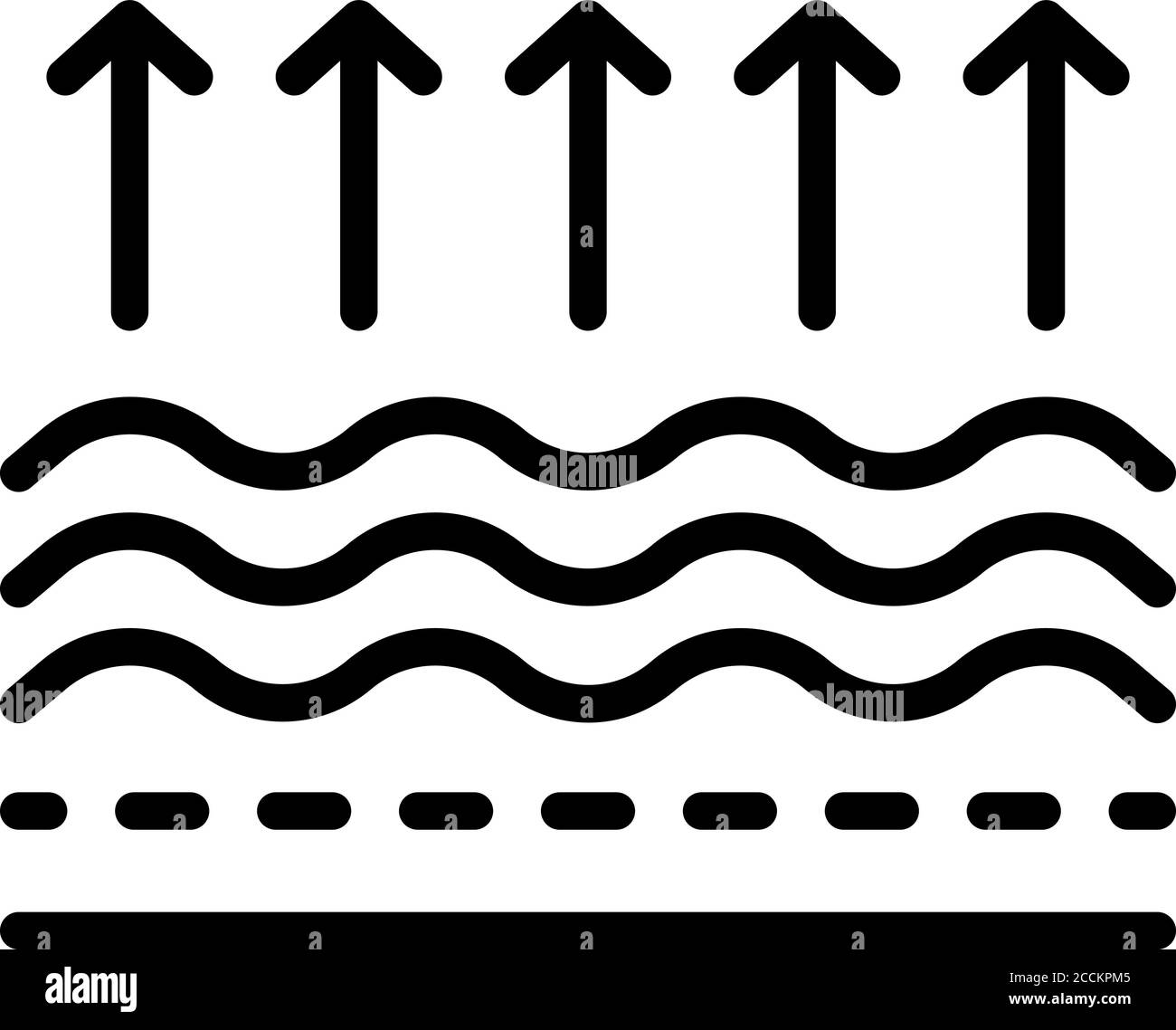 Froissage de l'icône de face, style de contour Illustration de Vecteur