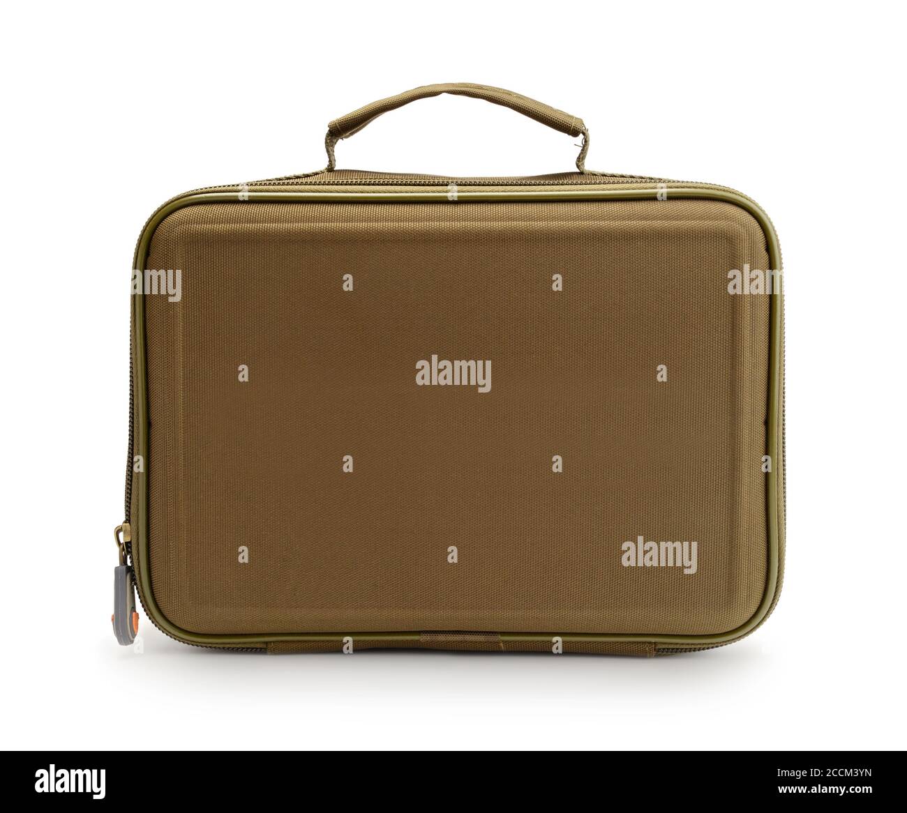 Sac en tissu doux isolé sur blanc. Vue latérale. Banque D'Images