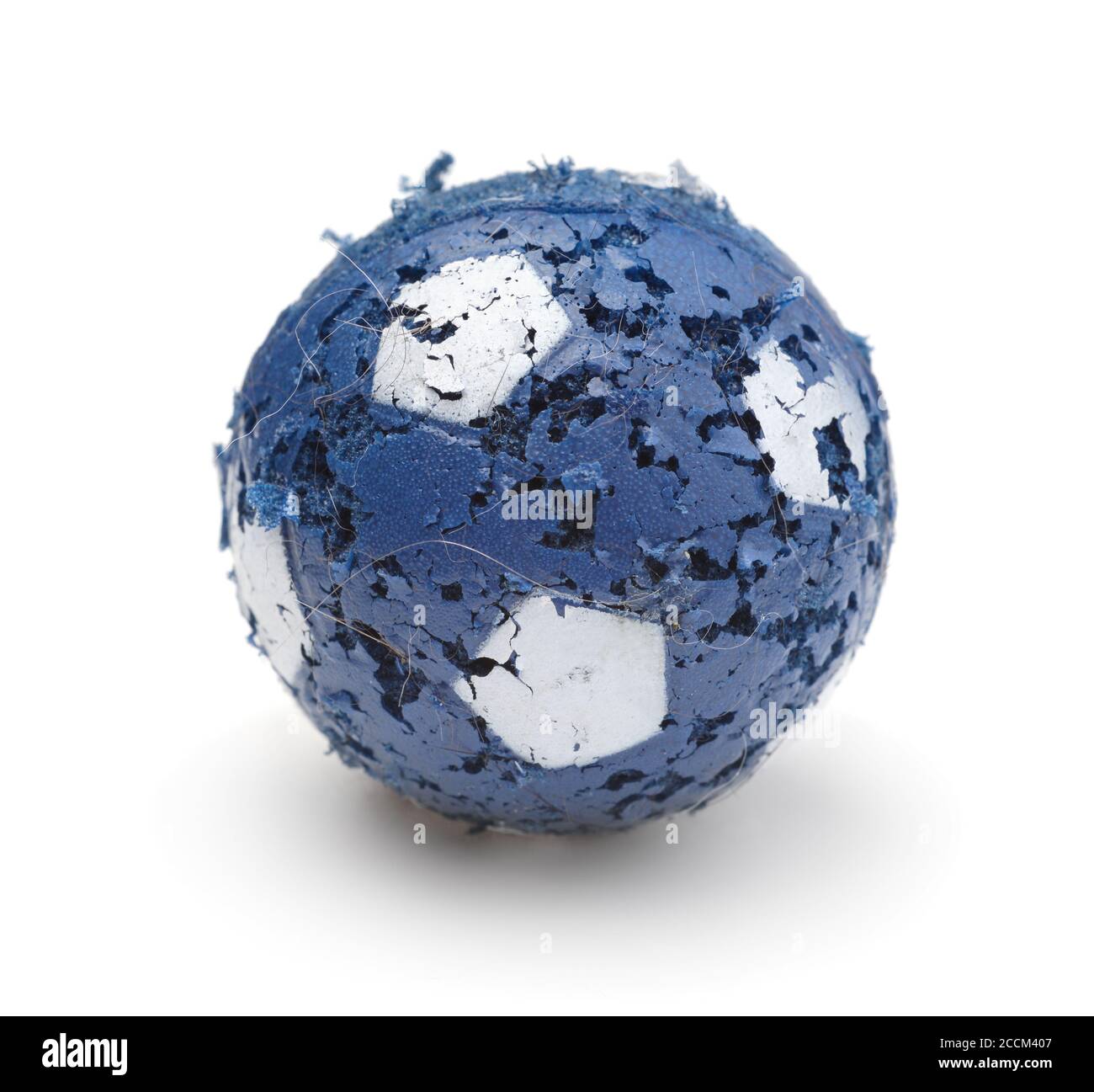 Utilisé boule d'animal bleue isolée sur blanc. Banque D'Images