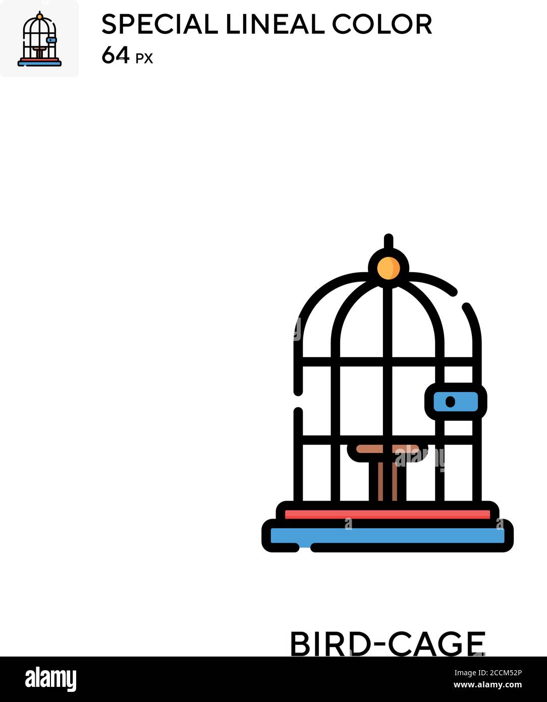 Bird-cage icône de couleur spéciale de lineal. Modèle de conception de symbole d'illustration pour élément d'interface utilisateur Web mobile. Pictogramme moderne de couleur parfaite sur contour modifiable. Illustration de Vecteur