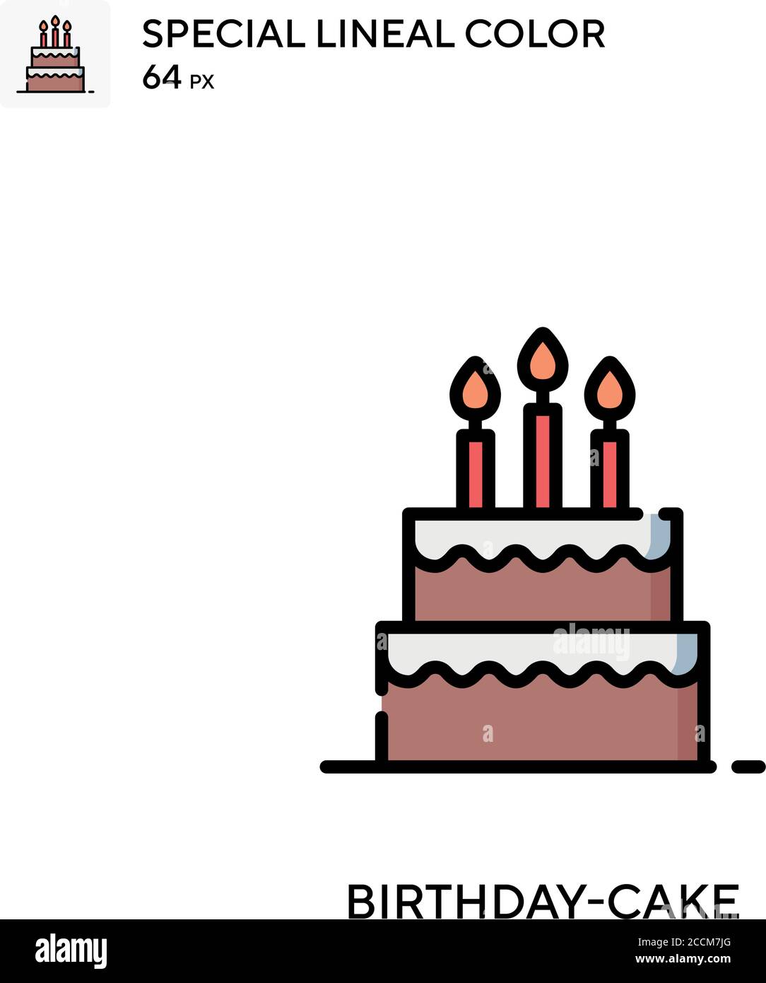 Gateau D Anniversaire Special Couleur De Lineal Icone Modele De Conception De Symbole D Illustration Pour Element D Interface Utilisateur Web Mobile Pictogramme Moderne De Couleur Parfaite Sur La Str Modifiable Image Vectorielle Stock