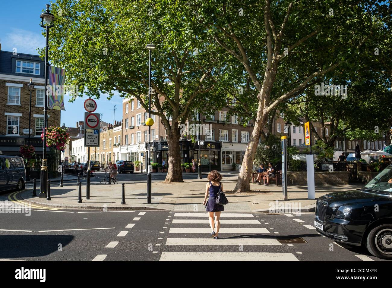 LONDRES - août 2020 : Pimlico Road / Pimlico Design District, populaire pour les meubles haut de gamme et les antiquaires, les galeries et le design Banque D'Images