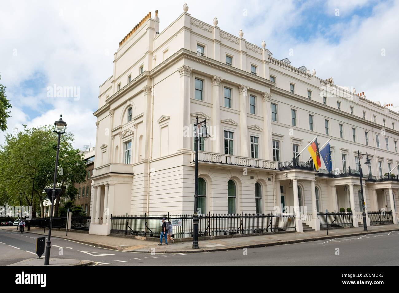 Londres- le bâtiment de l'ambassade allemande sur la place Belgrave à Belgravia Banque D'Images