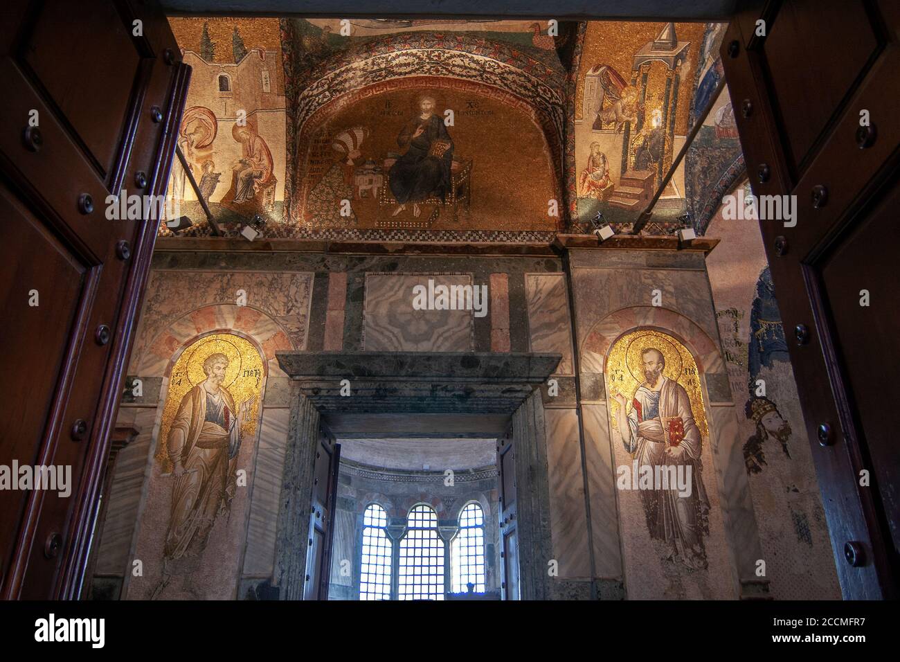 Istanbul, Turquie - 10 janvier 2009 : Musée Chora, (église Kariye) Istanbul, Turquie. Mosaïque et fresque à l'intérieur de l'église Chora Kariye Banque D'Images