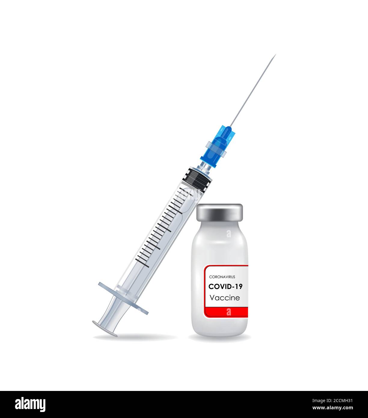 Un flacon unique de vaccin contre le coronavirus Covid-19 Illustration de Vecteur