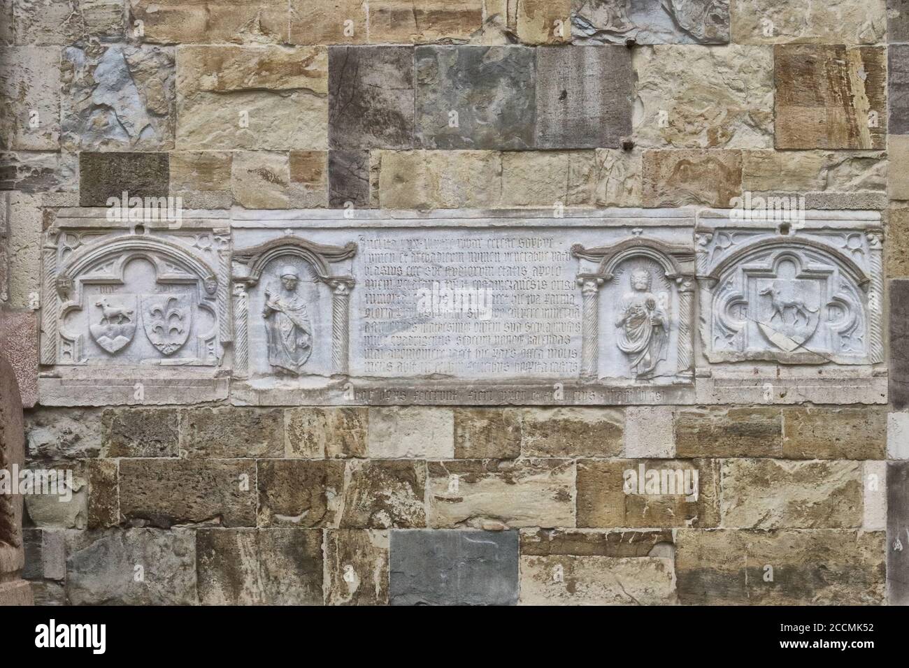 Parme, détail de la cathédrale romane, place duomo, bas relief, Emilie Romagne, Italie, patrimoine mondial de l'unesco Banque D'Images