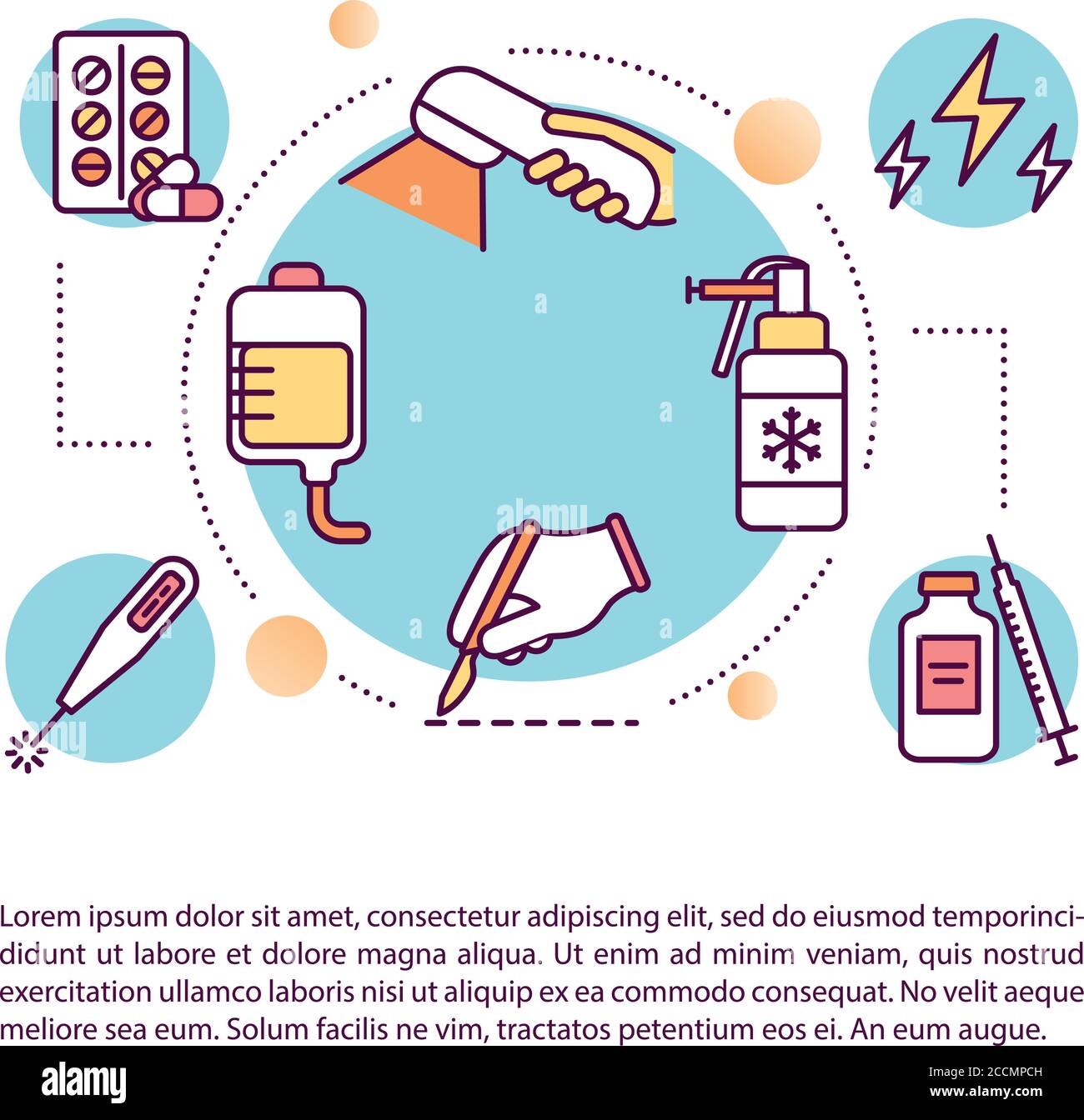 Icône de concept de traitement du mélanome avec texte Illustration de Vecteur