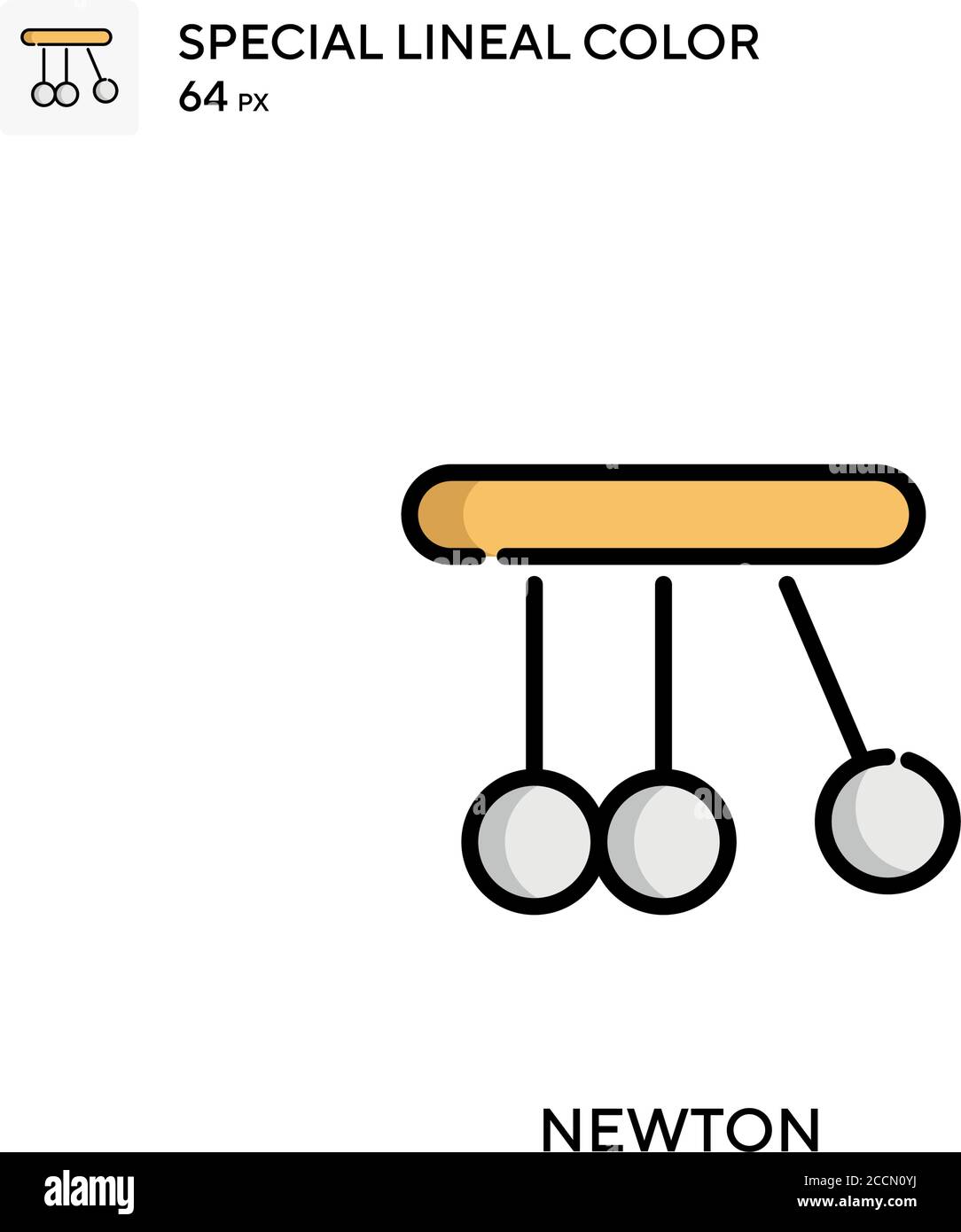 Newton icône de couleur spéciale du joint linéaire. Modèle de conception de symbole d'illustration pour élément d'interface utilisateur Web mobile. Pictogramme moderne de couleur parfaite sur contour modifiable. Illustration de Vecteur