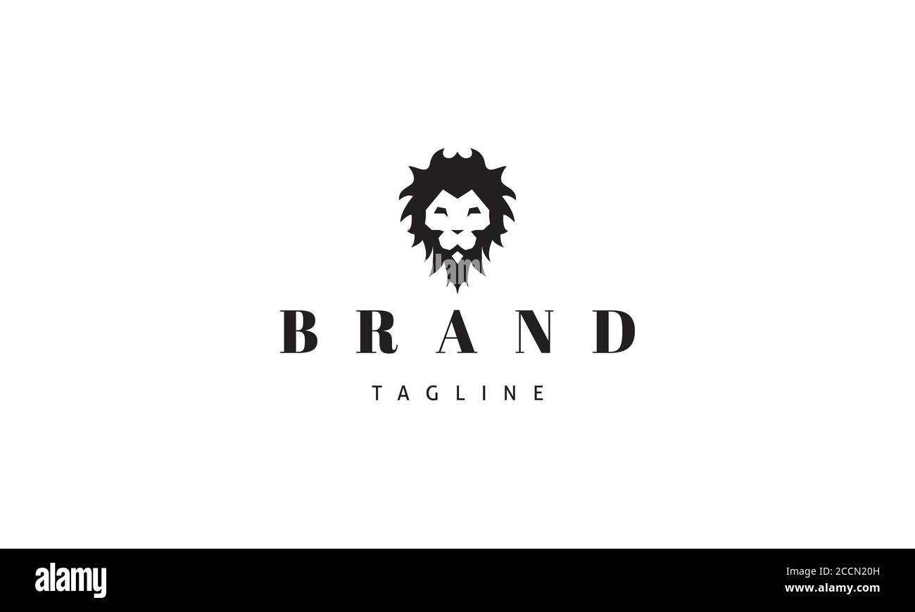 Logo vectoriel sur lequel figure une image abstraite de la tête d'un lion. Illustration de Vecteur