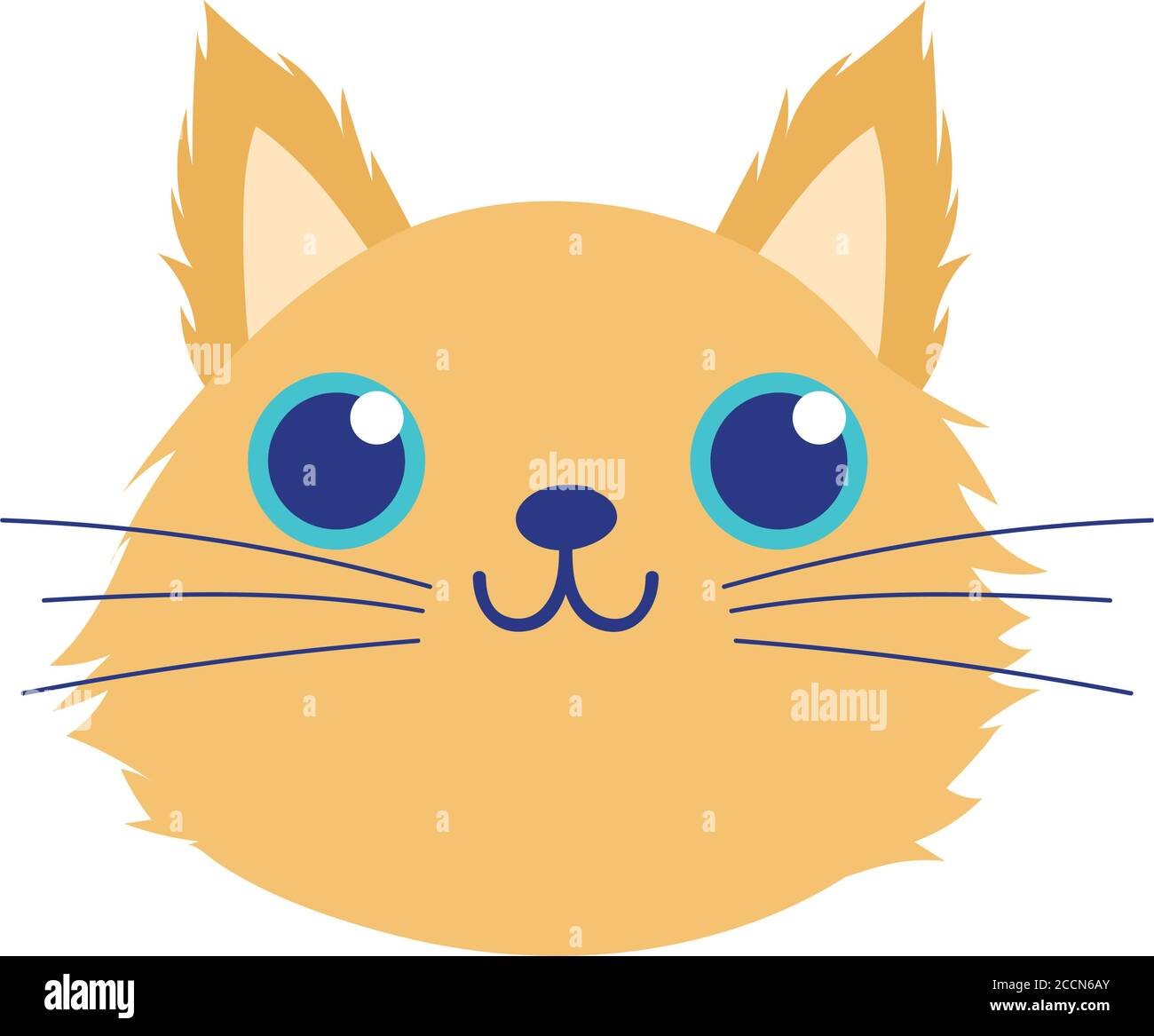 Animal Petit Mignon Tete De Chat Dessin Anime Isole Blanc Arriere Plan Conception Illustration Vectorielle Image Vectorielle Stock Alamy