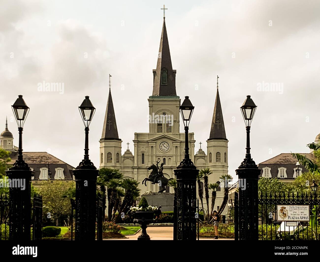 Cathédrale St Louis à Jackson Square à la Nouvelle-Orléans, LOUISIANE Banque D'Images
