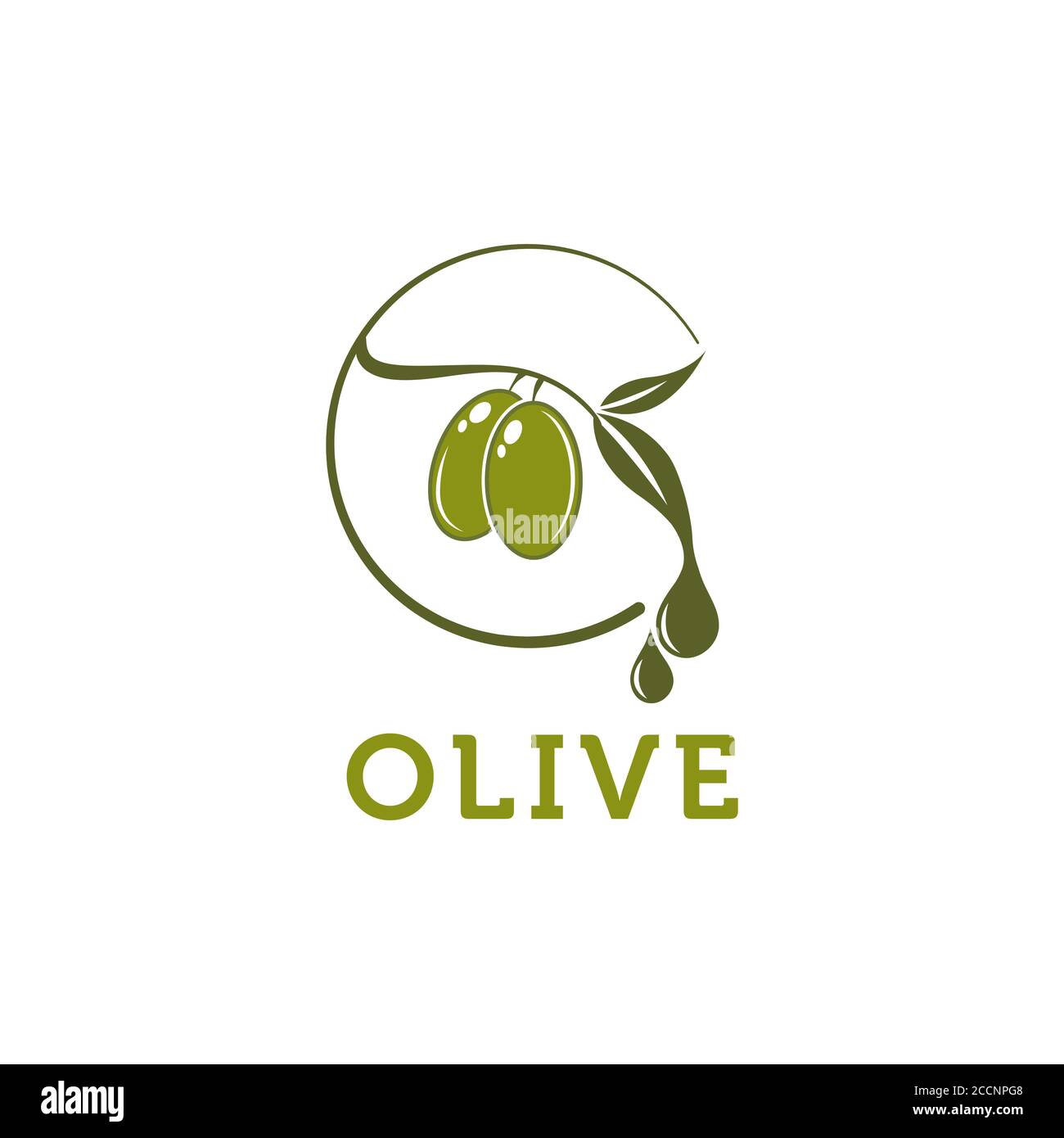 Logo de l'huile d'olive extra vierge vecteur de l'étiquette de la société. SPE 10 Illustration de Vecteur