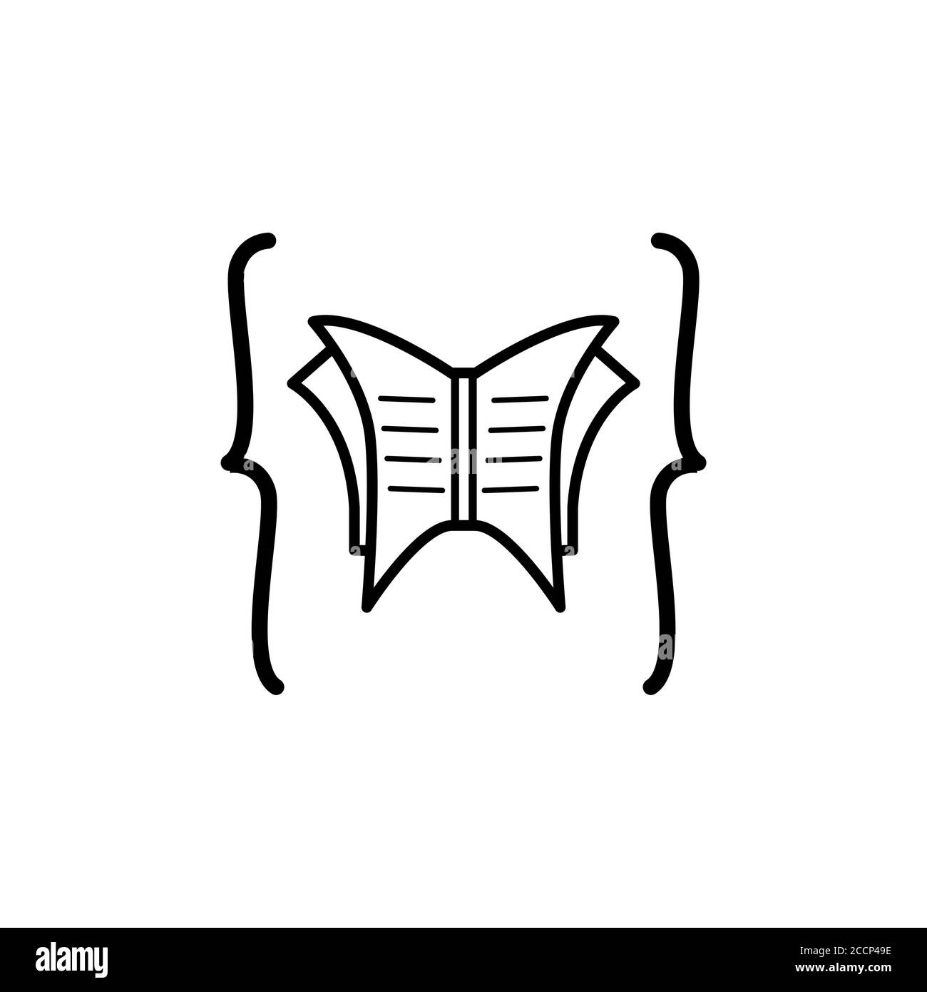 illustration du modèle de conception vectoriel d'icône de code de livre Illustration de Vecteur