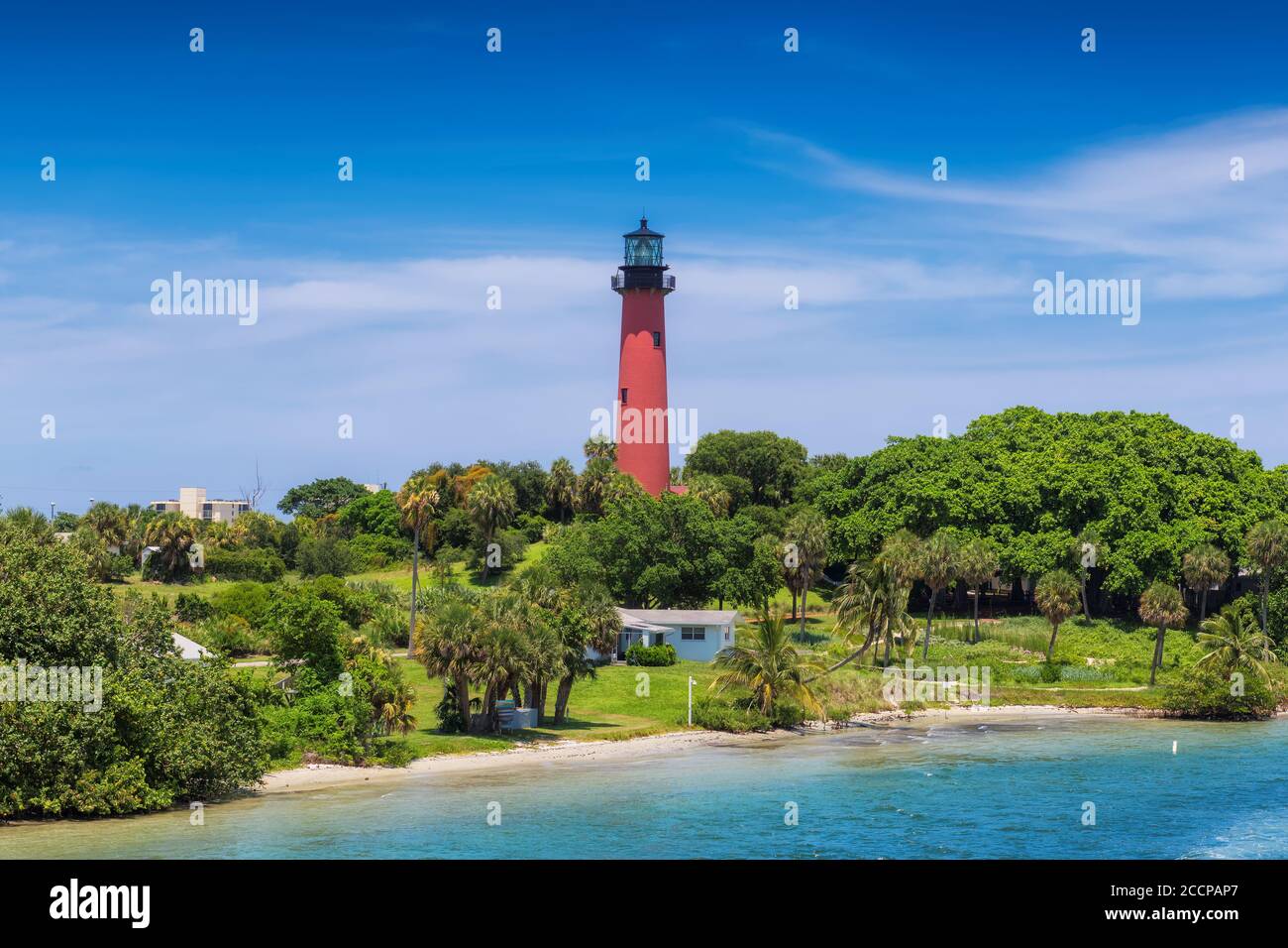 Jupiter phare de jour d'été ensoleillé dans la région de West Palm Beach, Floride Banque D'Images