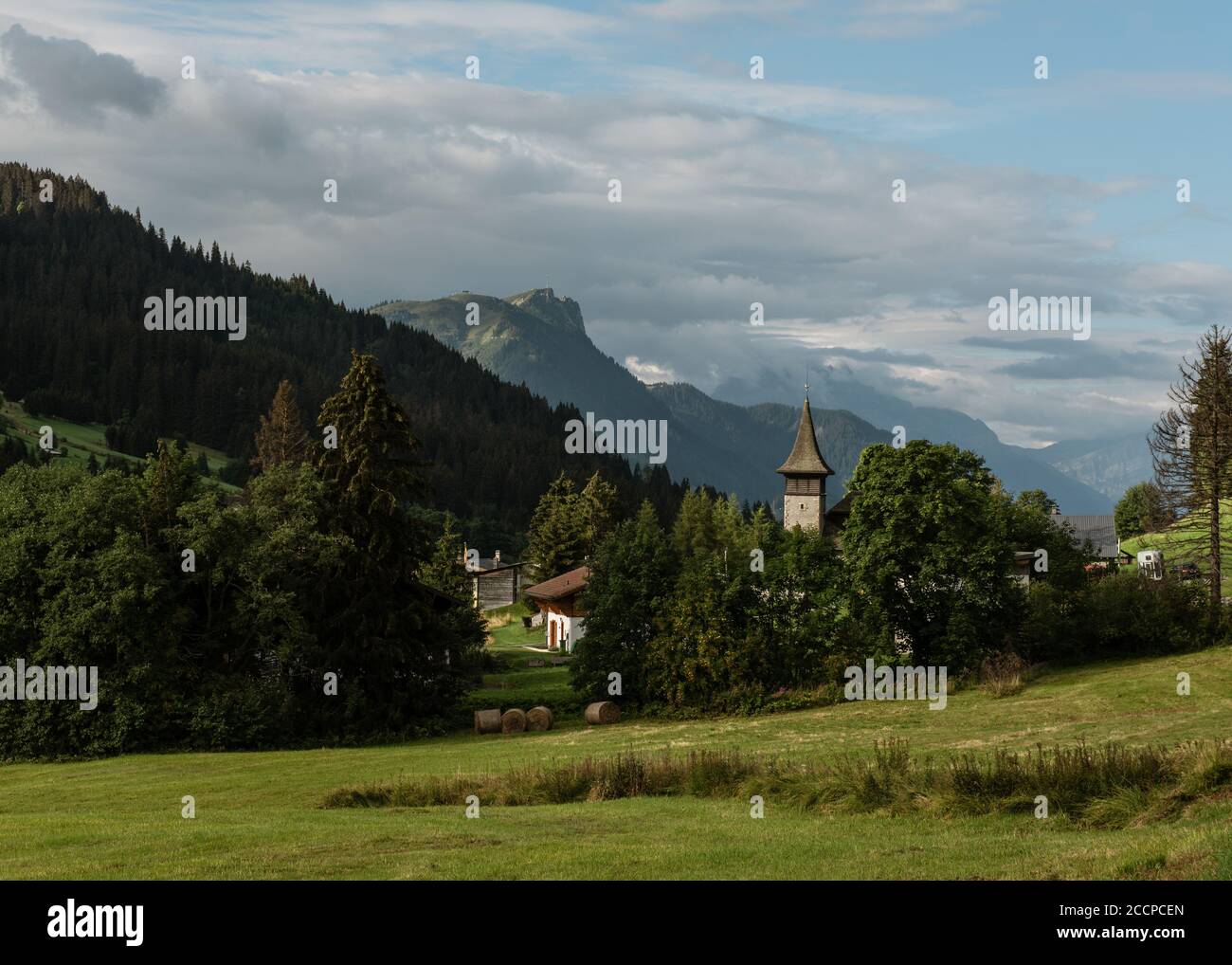 Les Mosses, village du Parc régional Gruyère pays-d'Enhaut, Suisse Banque D'Images