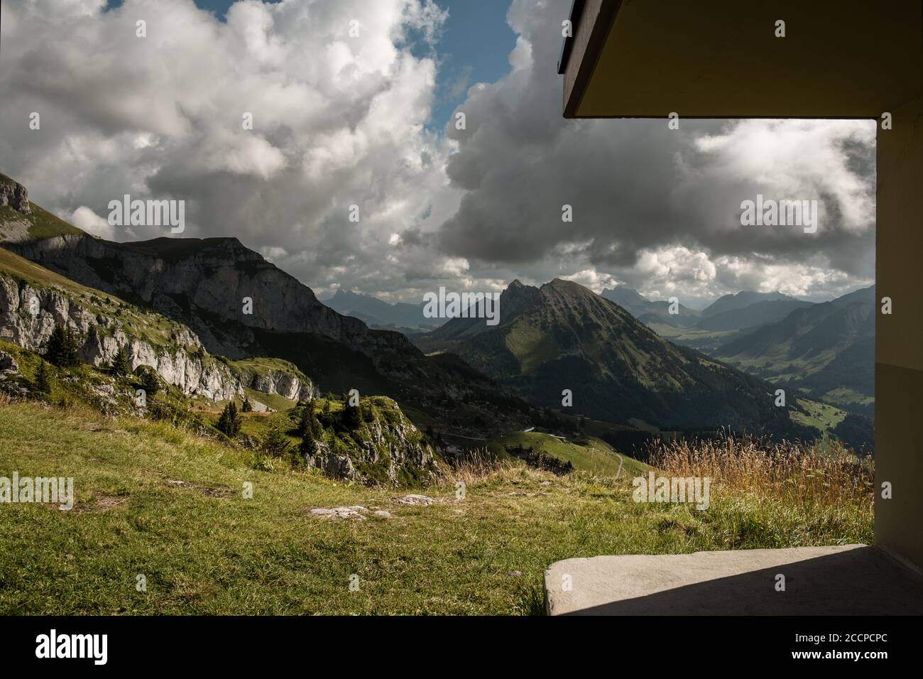 Vue depuis la montagne Berneuse en Suisse Banque D'Images