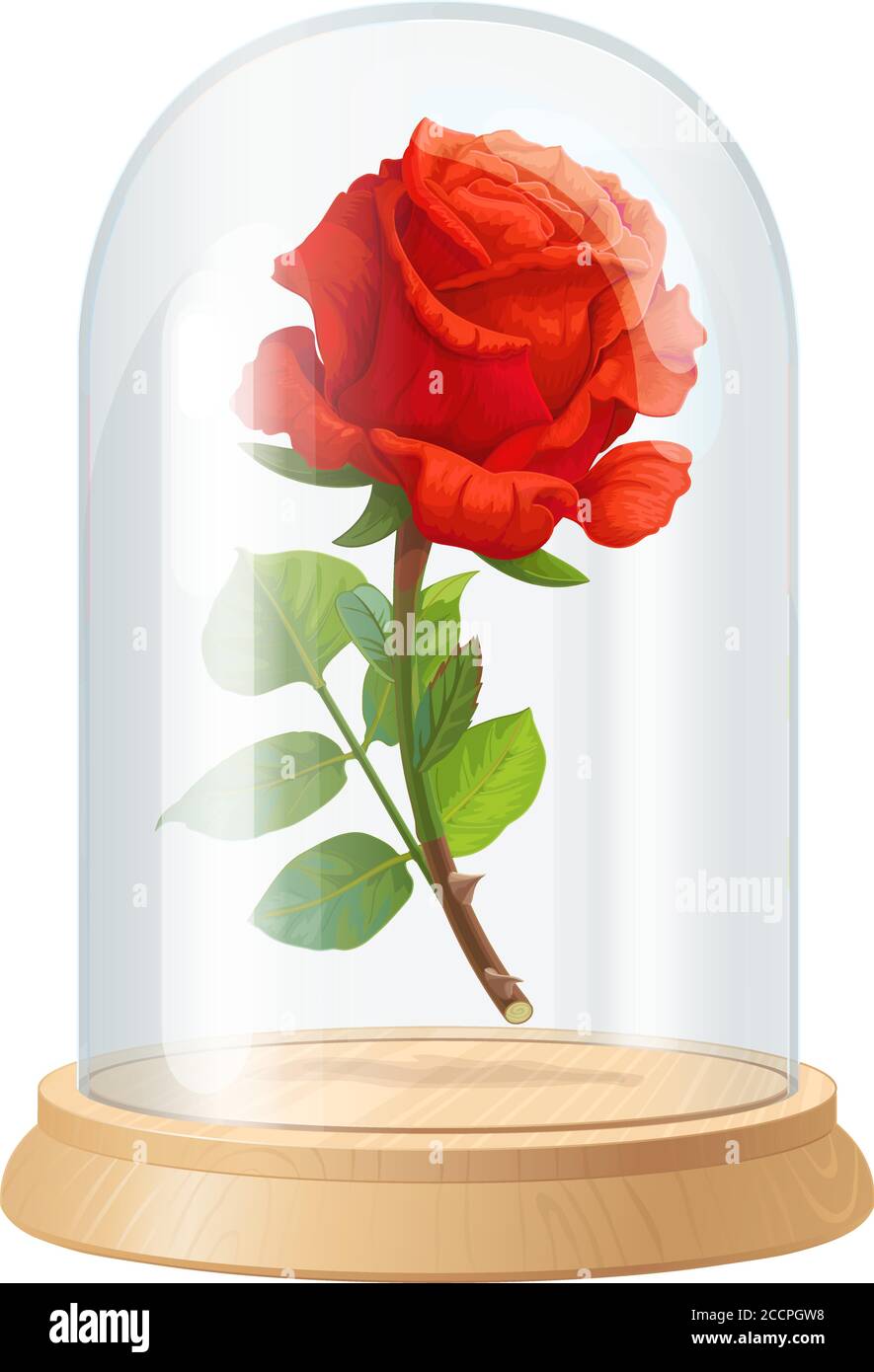 Beauté et vecteur bête vintage rose, dôme en verre Illustration de Vecteur