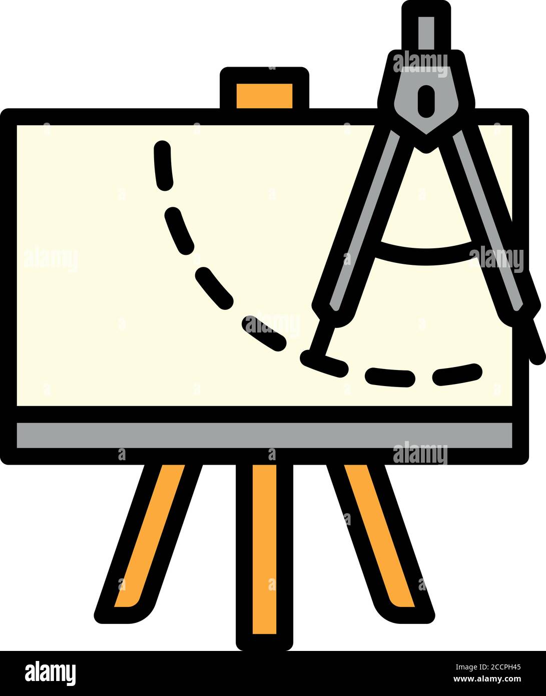 Icône de plan de boussole de dessin. Contour dessin de la boussole Plan icône de vecteur pour la conception Web isolée sur fond blanc Illustration de Vecteur