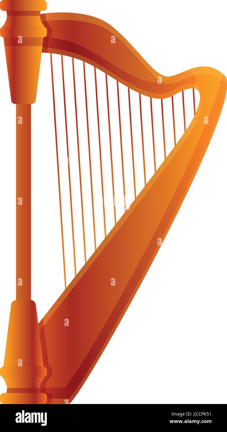 Icône de la harpe. Dessin animé de l'icône de vecteur de harpe pour la conception de Web isolée sur fond blanc Illustration de Vecteur