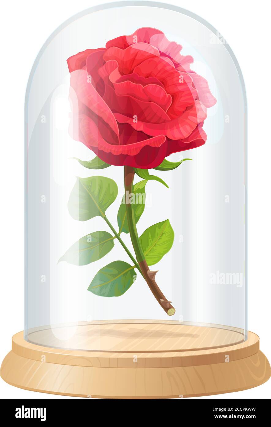 Beauté et vecteur bête vintage rose, dôme en verre Illustration de Vecteur