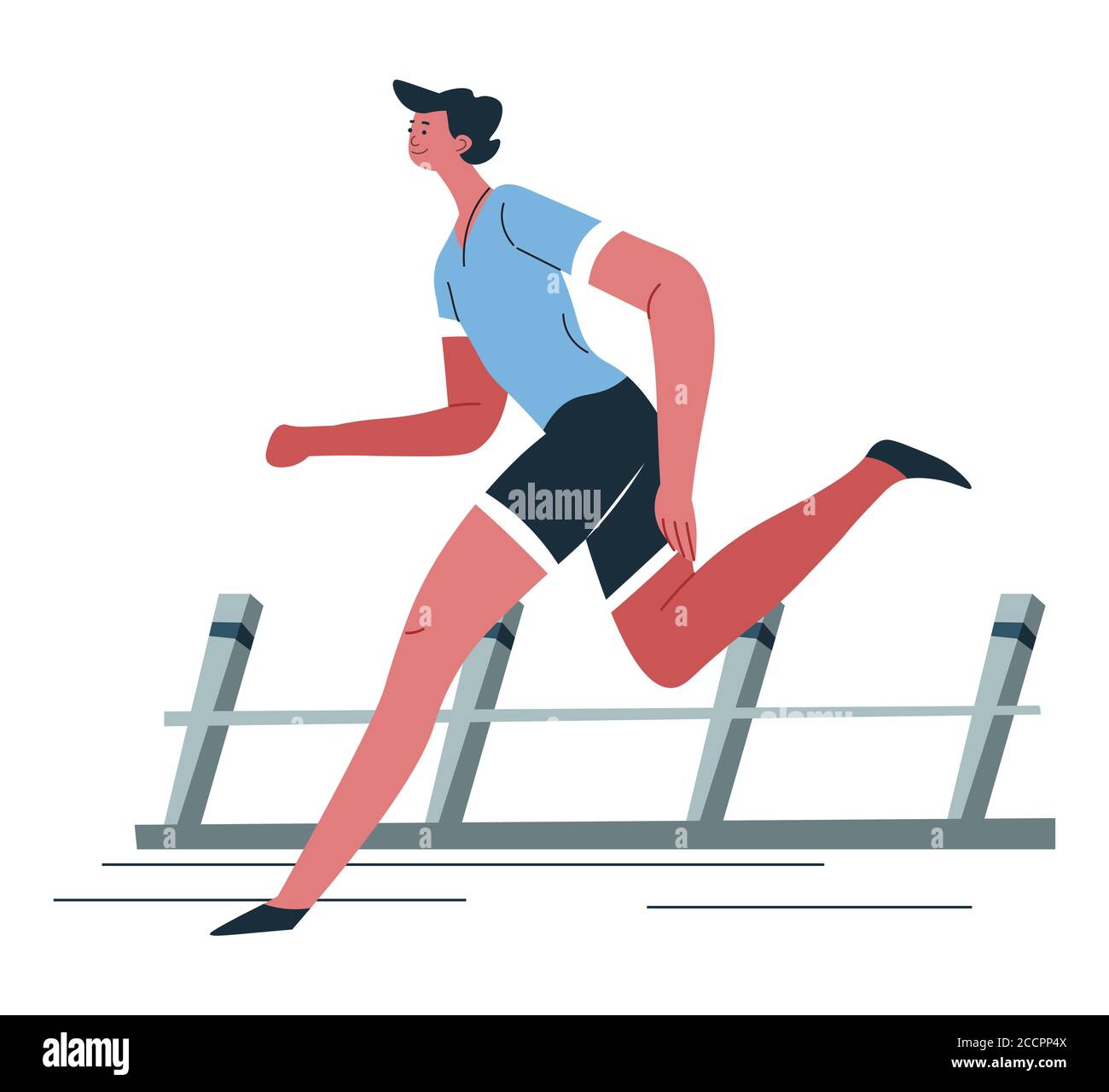 Homme jogging, entraînement de personnage masculin pour le marathon Illustration de Vecteur