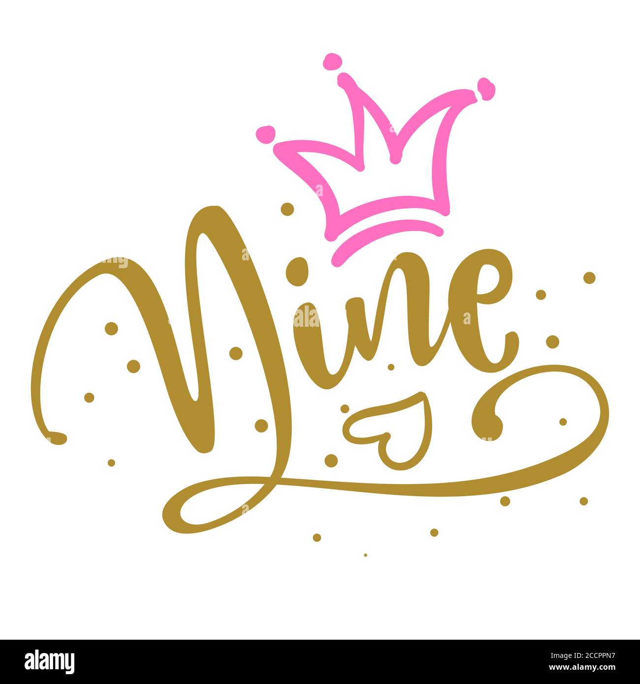 Neuf 9 Anniversaire Adolescente Neuvieme Anniversaire Princesse Queen Dessus Pour Gateau D Anniversaire Numero 9 Bon Pour Les Dessus De Gateau Les T Shirts Les Vetements Image Vectorielle Stock Alamy