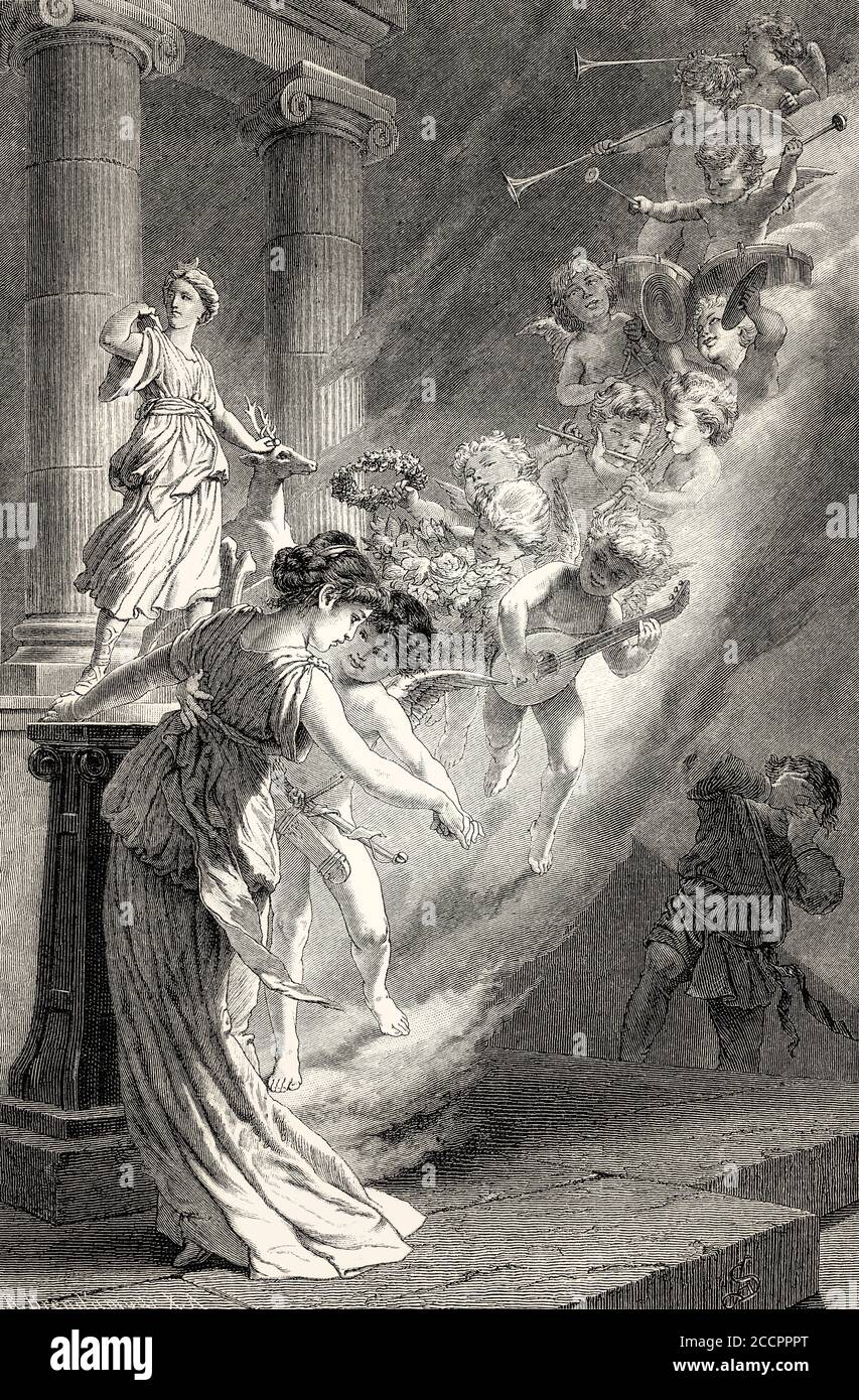 Scène du CINQUIÈME EPIGRAMME, par Johann Wolfgang von Goethe Banque D'Images