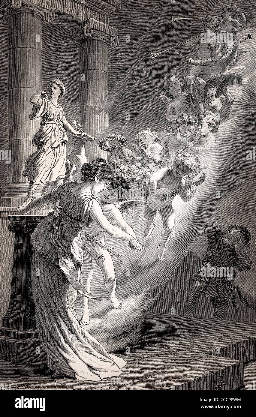 Scène du CINQUIÈME EPIGRAMME, par Johann Wolfgang von Goethe Banque D'Images