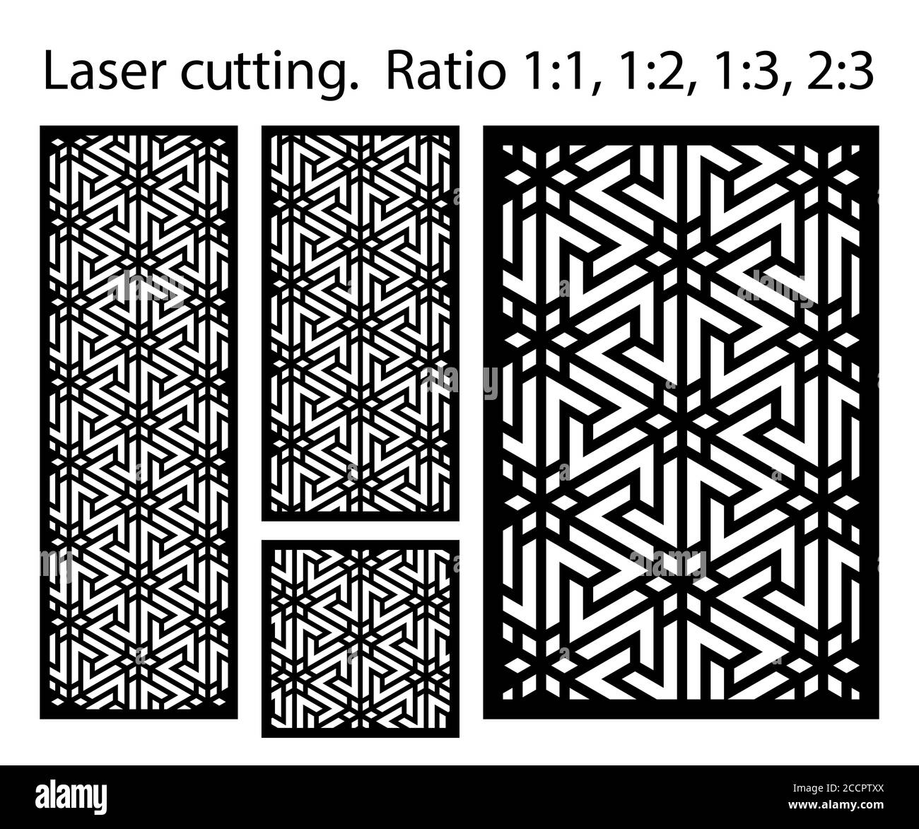 Mur décoratif arabe islamique, écran, motif panneau avec étoiles. Kit de modèle vectoriel. Jeu de panneaux vectoriels décoratifs pour la découpe au laser. Modèle pour Illustration de Vecteur