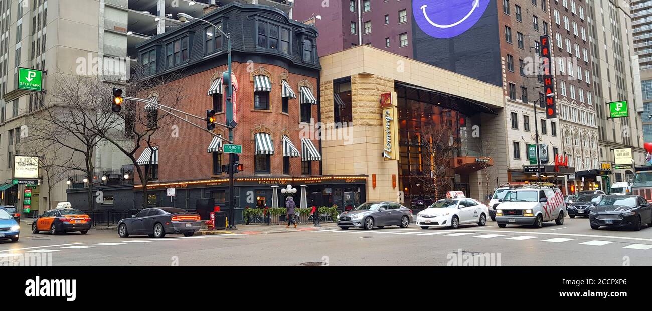 Chicago City Street, Chicago Illinois, États-Unis Banque D'Images
